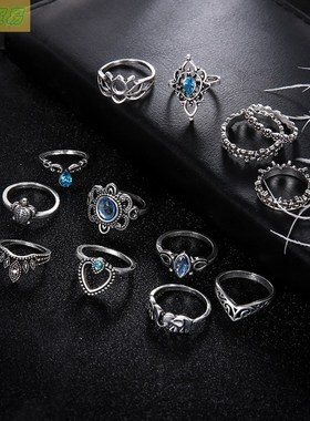 13pcs combination set ring Vintage Diamond Starry Joint Ring