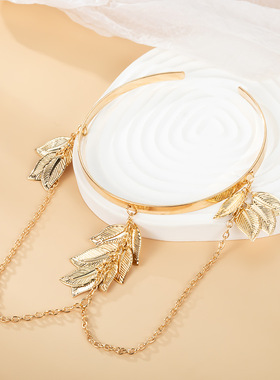 层叶子重叠开口臂环手环厂家直销