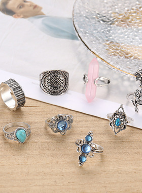 New Green Fashion Gemstone Set Women's Rings/Rings戒指复古女