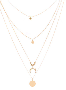 Popular Multi layer Moon Pendant Women Necklace accessories