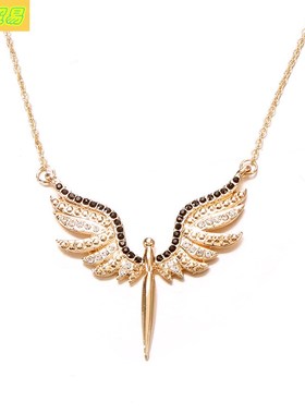 Diamond Angel Wings Lady Necklace Retro Necklace chain  项链