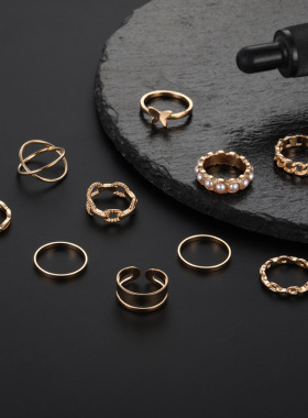 Fashion Ring Set Ring women Europe America joints Pearl Ring