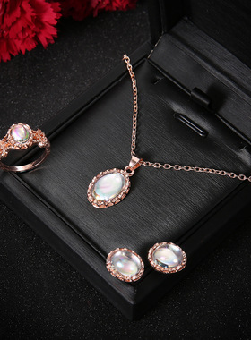 饰品套装woman alloy cross jewelry necklace earring ring set