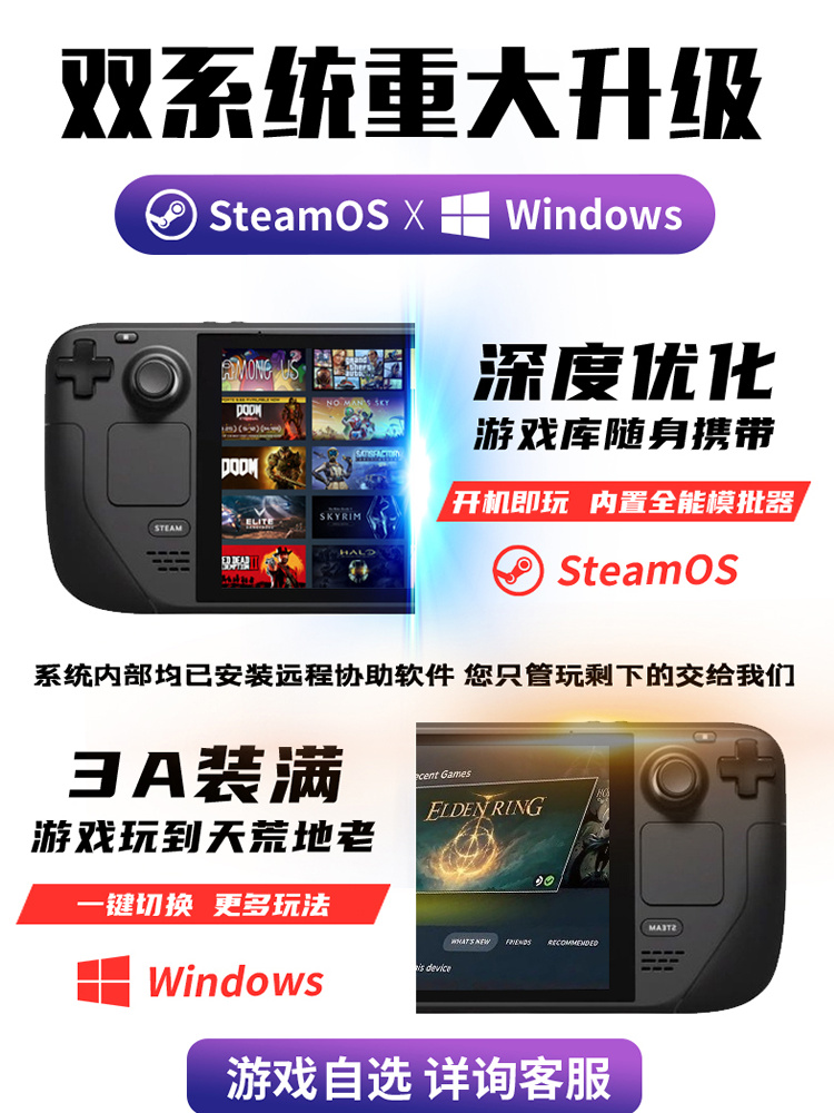 出租Steam Deck掌机租赁SteamDeck掌上游戏机 Steam电脑免押金-图0