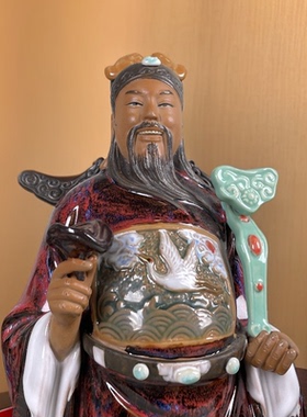 美陶特制福禄寿三星陶瓷玄关摆件
