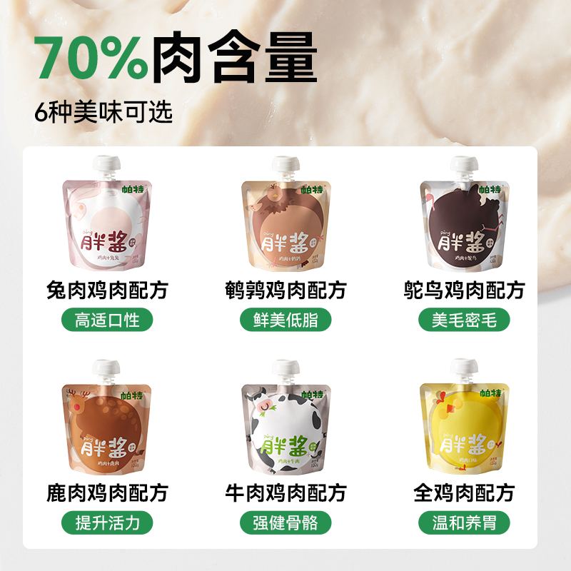 帕特胖酱猫咪零食补水猫条非主食纯肉互动咕噜酱成幼猫罐头湿粮包