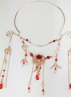 原创手工古装风明制璎珞汉服配饰