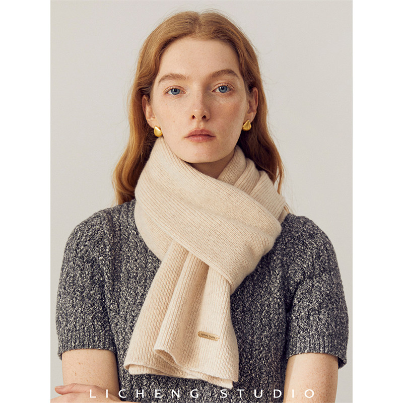 礼诚 澳洲100%羊毛围巾女款秋冬纯色加厚红色针织围脖本命年送礼,淘宝优惠券,粉丝福利购,淘宝优惠卷