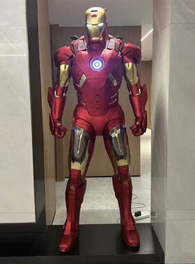 发光钢铁侠比全身模型反浩克玻璃钢雕塑客厅装饰大型落地摆件