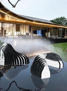 不锈钢假山雕塑酒店景区商场门口园林景观水池水景装饰摆件定制