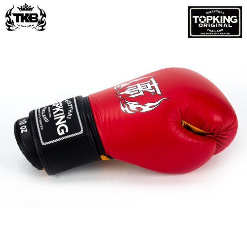 泰国进口tkb拳击手套专业搏击格斗泰拳训练加长手腕护腕真皮拳套 - 图0
