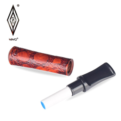 YIYO进口石楠木烟嘴9mm滤芯烟嘴过滤器实木手工烟嘴活性炭烟滤嘴 - 图2