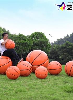 仿真足球雕塑商场校园林景观篮球户外装饰桌椅玻璃钢模型创意摆件