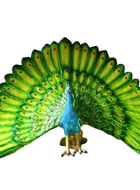 LED仿真动物孔雀开屏雕塑公园林发光落地景观装饰玻璃钢模型摆件