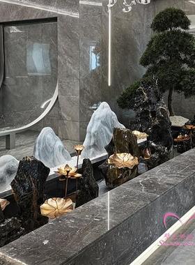 铁艺古铜色荷花户外园林雕塑酒店水池水景不锈钢荷叶装饰金属摆件