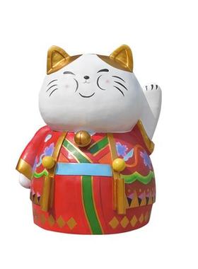 大型招财猫雕塑商场网红店门口迎宾创意摆件卡通玻璃钢吉祥物定制