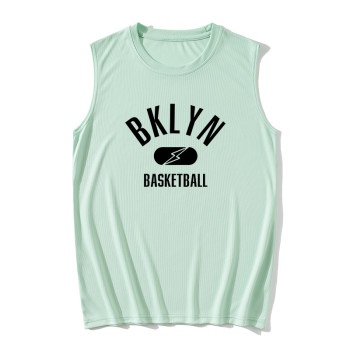 ເສື້ອກິລາບານບ້ວງໃໝ່ BKLYN Nets American training suit men's sports jersey running fitness vest sleeveless T-shirt