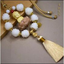 Peach wood car pendant 2023 new car hanging decoration hanging decoration high-end atmosphere upper class Bodhi-lift car ornament