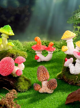 东南亚风仿真蘑菇丛苔藓微景观摆