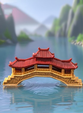 微景观仿真假山凉亭造景 中式园艺盆景diy装饰品配件小生态瓶摆件