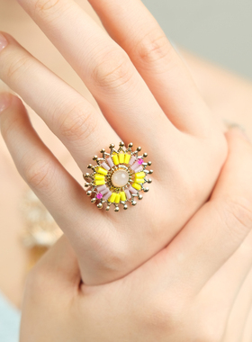 satellite女太阳花设计戒指