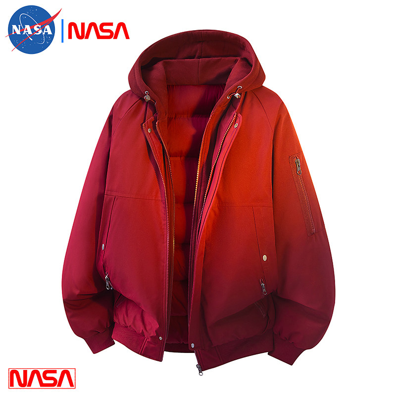 美式假两件棉衣服冬季男士加厚保暖休闲连帽外套男女百搭工装夹克,淘宝优惠券,粉丝福利购,淘宝优惠卷