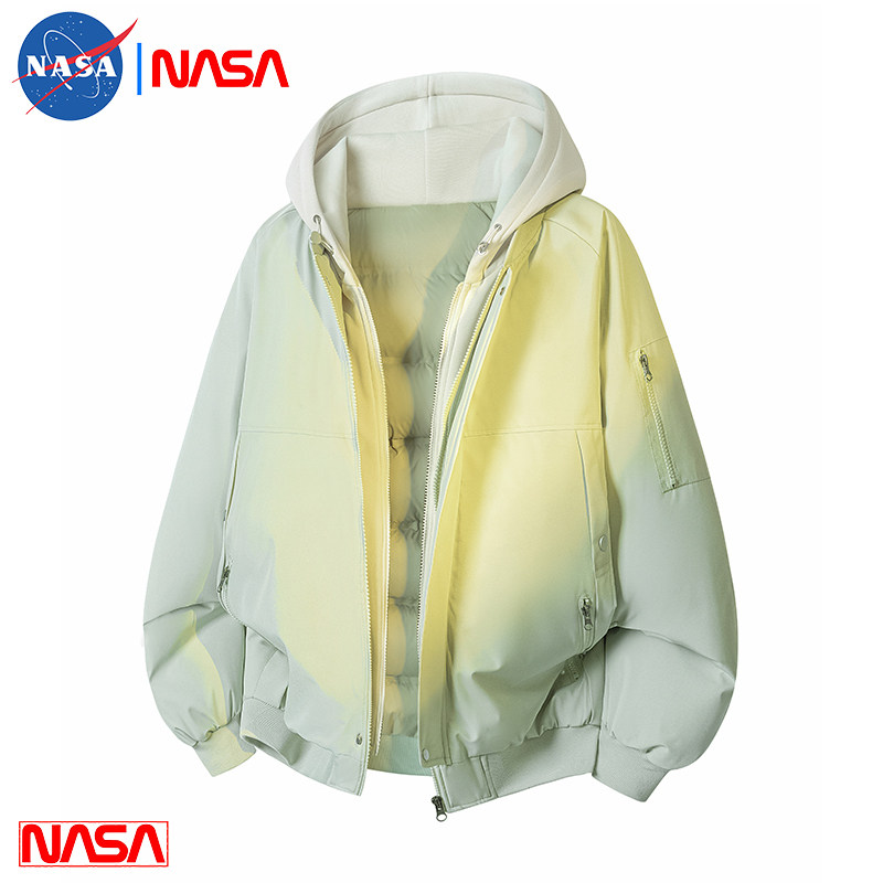 美式假两件棉衣服冬季男士加厚保暖休闲连帽外套男女百搭工装夹克,淘宝优惠券,粉丝福利购,淘宝优惠卷