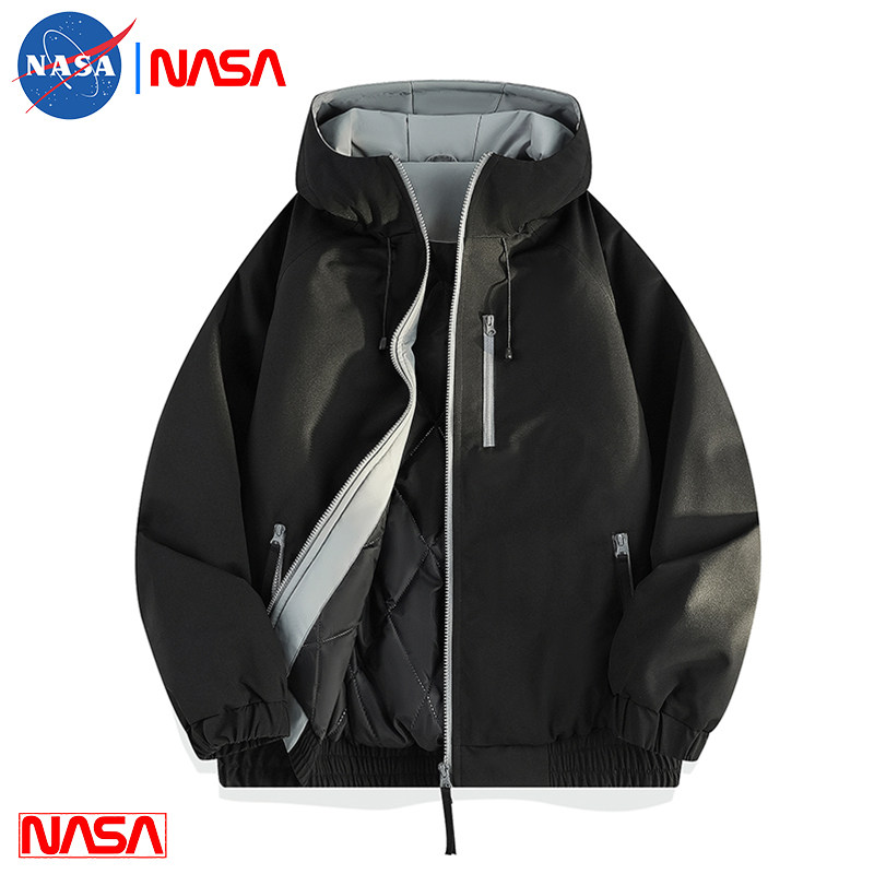 秋冬季男士户外撞色连帽棉服简约时尚加厚保暖夹克外套男女百搭款,淘宝优惠券,粉丝福利购,淘宝优惠卷