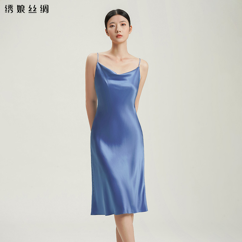 绣娘丝绸(预售)新款桑蚕丝可吊带裙 绣娘丝绸睡裙