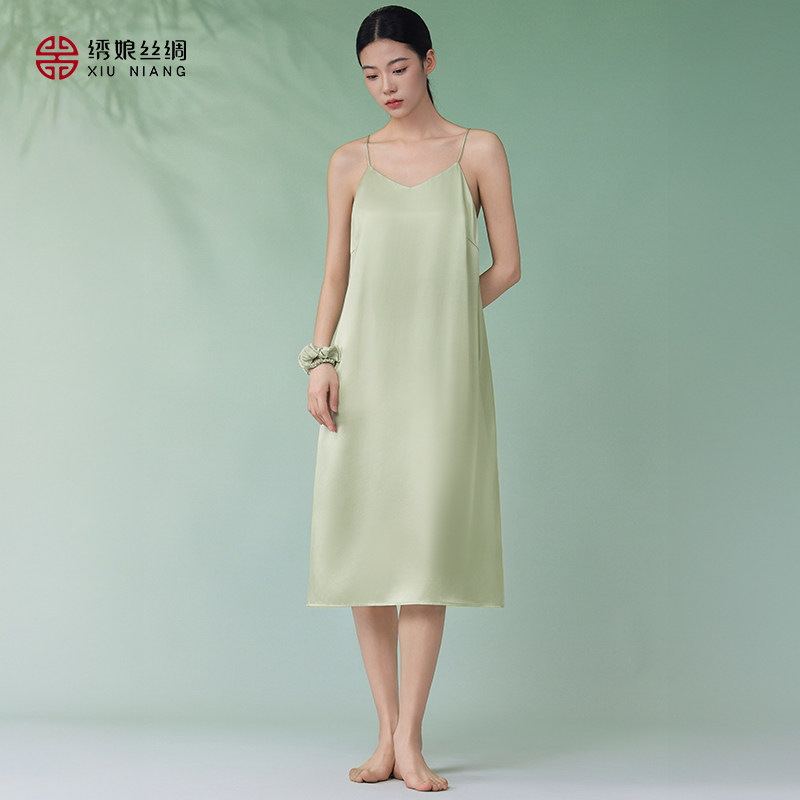 绣娘丝绸礼盒装苏绣100%桑蚕丝吊带裙22姆米女士国风睡袍真丝睡裙,淘宝优惠券,粉丝福利购,淘宝优惠卷