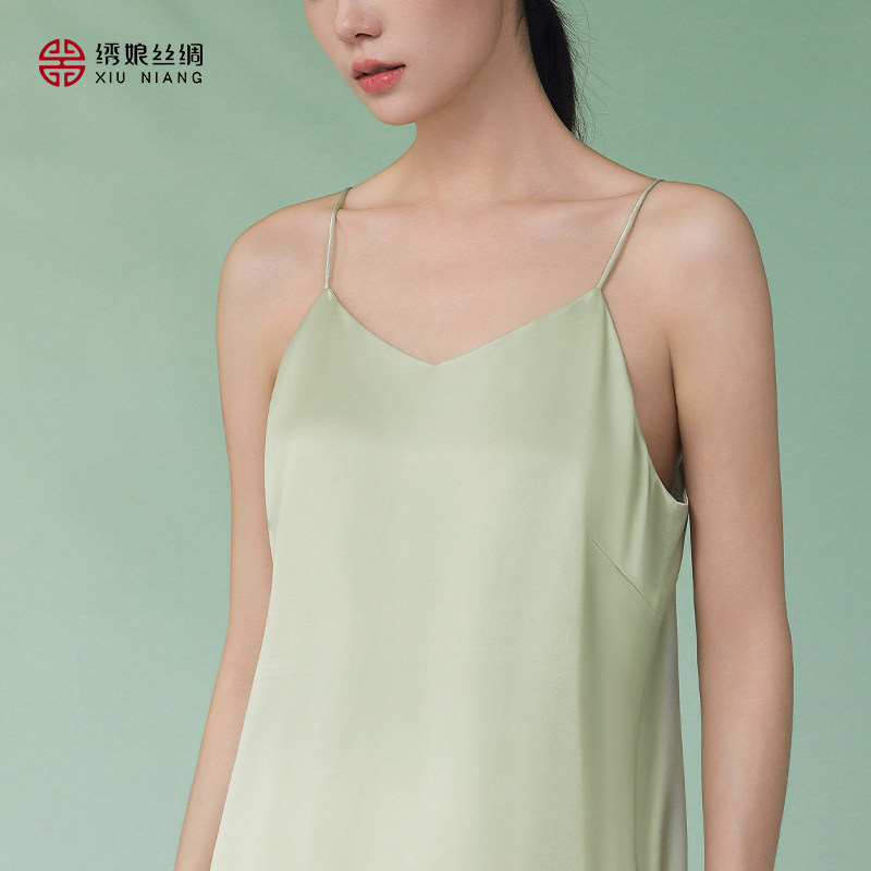 绣娘丝绸礼盒装苏绣100%桑蚕丝吊带裙22姆米女士国风睡袍真丝睡裙,淘宝优惠券,粉丝福利购,淘宝优惠卷