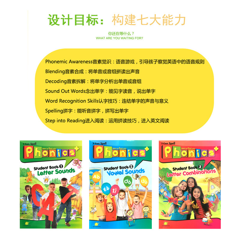 【自营】台湾东西图书新版Super phonics + 1 2 3级 幼少儿英语自然拼读phonics+26个字母发音教材 i can spell phonics