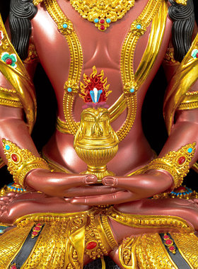 闯隆彩绘7/10/15寸常寿佛铜摆件