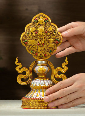 藏式树脂八吉祥总集客厅装饰摆件