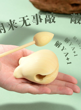 办公室闯隆黄杨木实木木鱼摆件