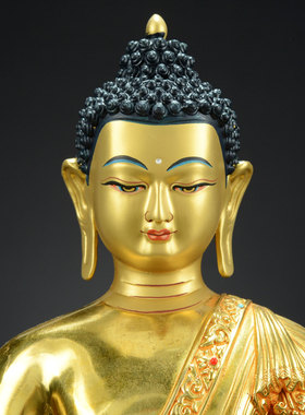 闯隆家用桌面铜器铜鎏金铜像摆件