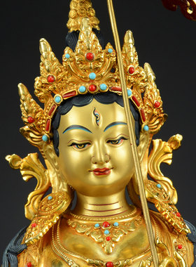 闯隆家用桌面铜器铜鎏金铜像摆件