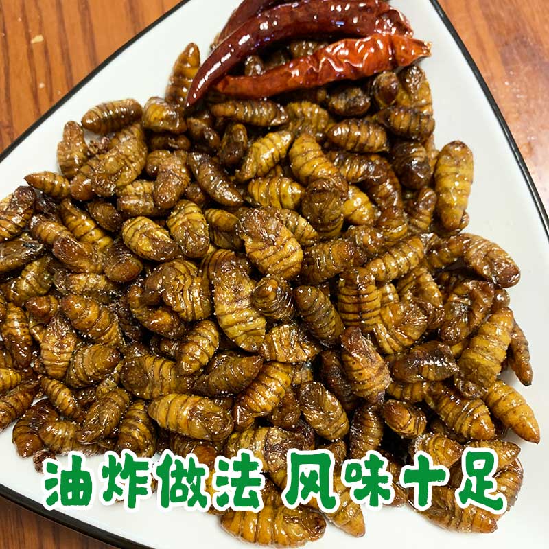 蚕蛹山东小蚕蛹5斤桑蚕蛹新鲜冷冻原味蚕蛹鲜蚕蛹即食生蚕蛹-图2