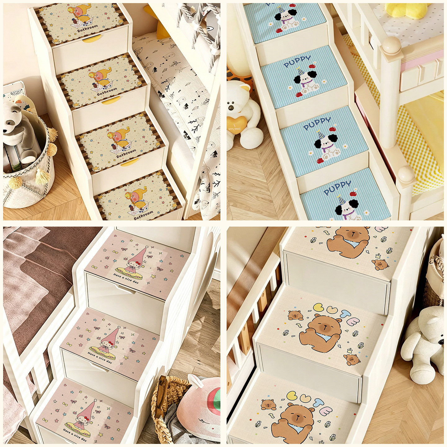 Cartoon customizable diatom mud stair step mat anti-slip mat step full carpet wipeable no-wash household floor mat