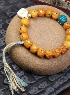 正宗驼骨手串做旧包浆驼骨桶珠男女手链民族风回流骨串直播货源