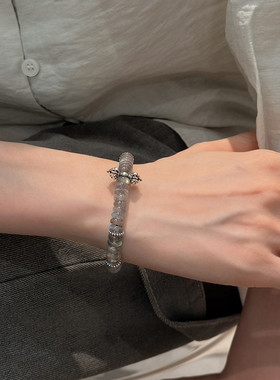 925银拉长石算盘珠金刚杵手串手链女百搭民族风手环饰品小众设计