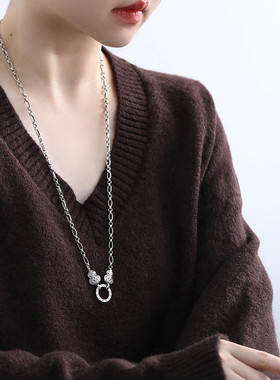 925银葫芦项链女民族风锁骨链女轻奢高级感小众设计链子毛衣链