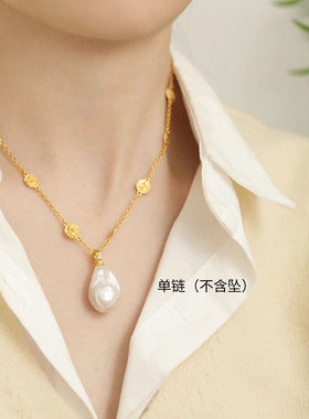 925银圆片通勤风项链锁骨链女轻奢高级感小众设计链子配饰