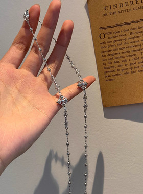 925纯银金刚杵十字双扣项链女小众设计感时尚复古百搭毛衣链饰品