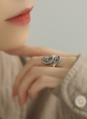 925纯银锦鲤戒指女2025年新款指环复古小众个性气质时尚百搭饰品