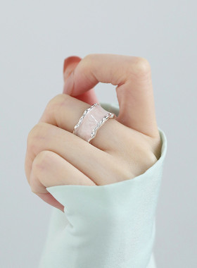 925银波浪肌理开口戒指女2025年百搭民族风简约时尚指环饰品