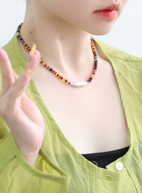 925银多巴胺复古算盘珠珍珠手链女新中式轻奢小众设计高级感项链