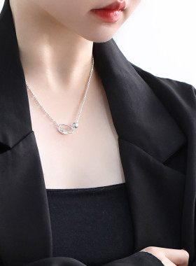 925银不规则项链女休闲风锁骨链女轻奢高级感小众设计链子毛衣链