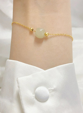 925银路路通和田玉手链饰品纯银新款国潮中式高级感复古首饰礼物