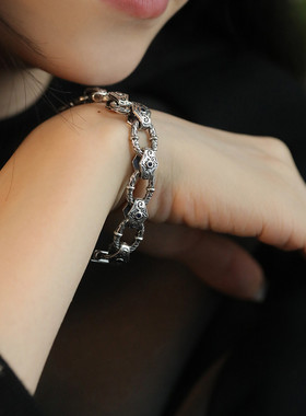 925纯银锁链条手链女复古小众个性设计感简约时尚2025年手环饰品